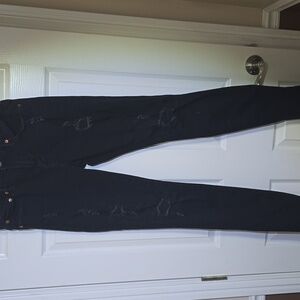 AMERICAN EAGLE 30X34 Men's Black Distressed SKINNY Jeans